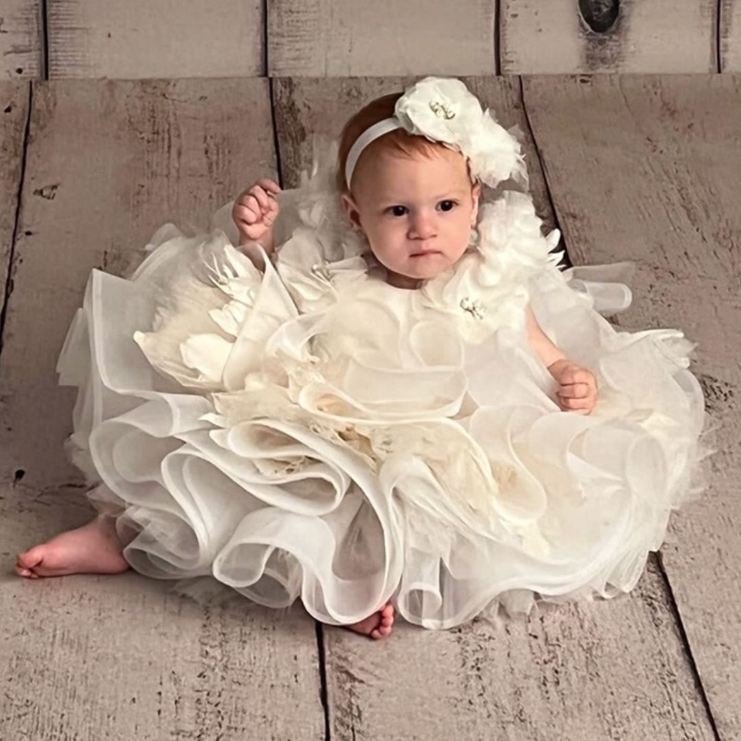 Baby Girl Tutu Dress | Infant White Tutu Dress 6