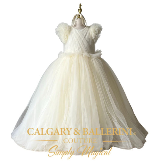 Ivory A-Line First Communion Dress (Ages 4–14Y) | Kids Couture Outfit