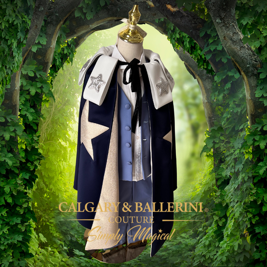Coquette Wizardry Boys Royal Sorcery Ensemble - 2026 Milestone Portrait Couture - Midnight Velvet & Gold Leaf - Calgary and Ballerini 21 Years