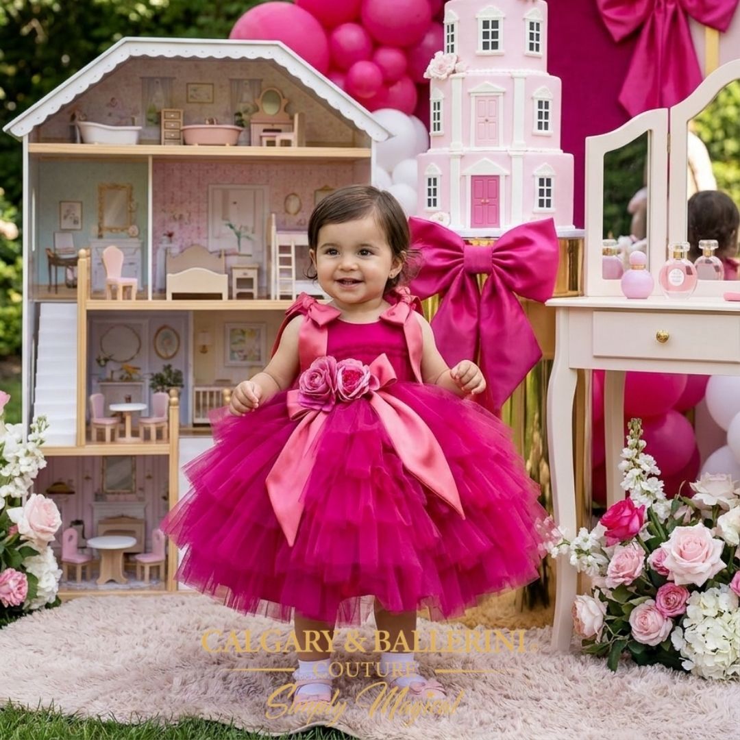 Hot Pink Birthday Dress Toddler Girls
