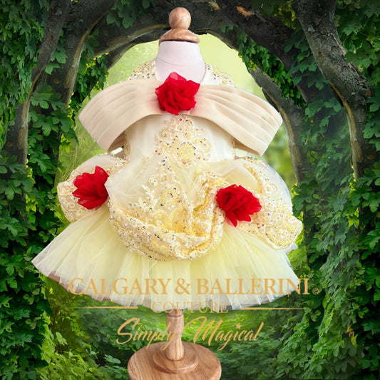 Shop baby couture princess dress belle from princesses inspired 2026 princess belle baby dress