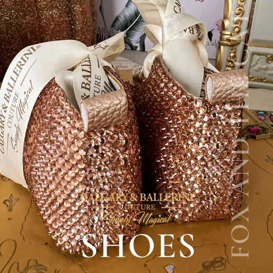 Rhinestone Bronze Baby Boots | FINAL SALE COUTURE