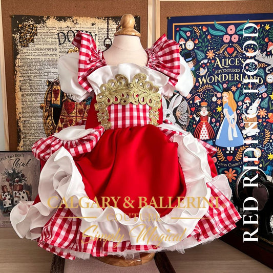 little red riding hood costume Girls Pinafore Dress