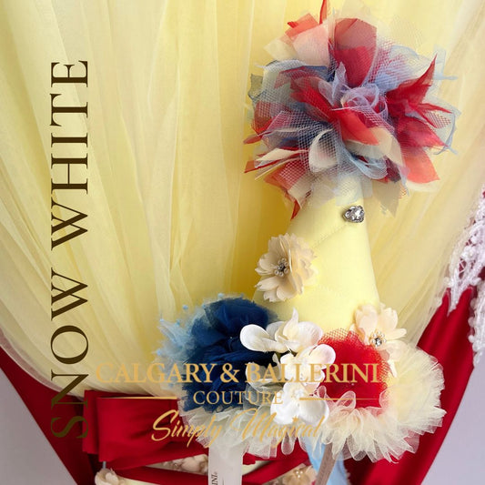 Shop Bespoke birthday party luxury Quilted Satin Baby Party Hat – Artisan Snow White Theme Birthday Keepsake with Premium Hand-Stitched Finishes, Calgary and Ballerini.