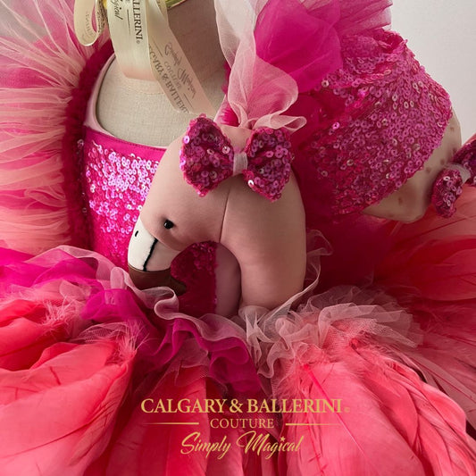 Toddler Girl Birthday Dress Hot pink flamingo birthday outfit for babies and toddlers