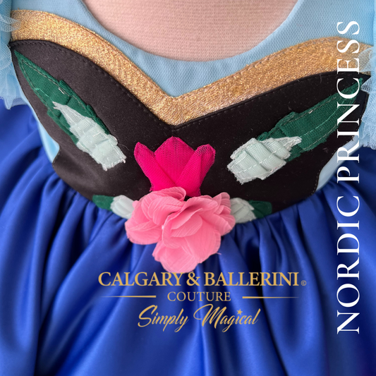 Buy Luxury Frozen Anna Style Milestone Outfit – Premium Artisan Hand-Embroidered Dress for High-End 2026 Princess Parties, Calgary and Ballerini.