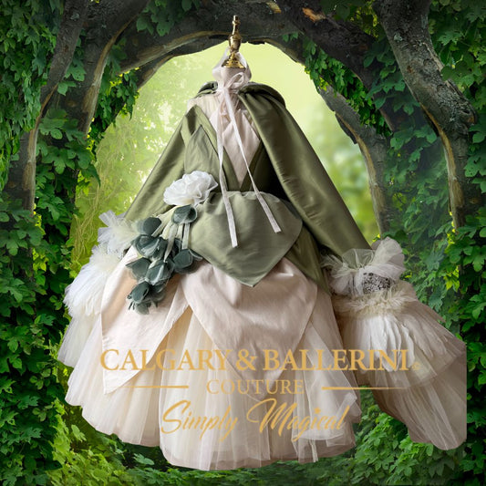 sage green princess dress for girls