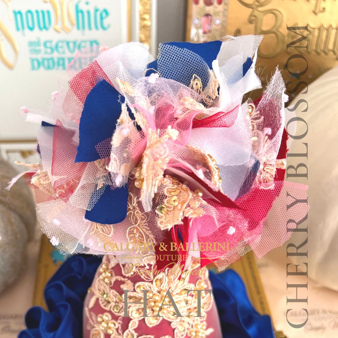 Unique conical party hat with floral and bead embellishments