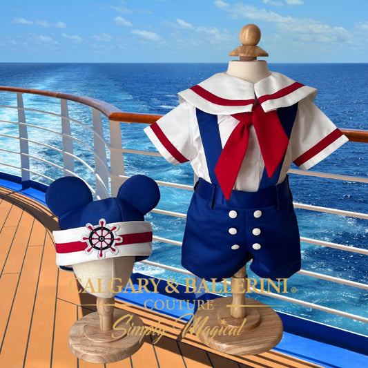 2026 Maritime Chic Boys Imperial Suit - Luxury Nautical Milestone Portraiture - Heavyweight Bridal Satin - Calgary and Ballerini Global Shipping
