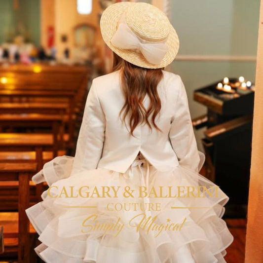 Girls Designer 3-Piece Ivory Confirmation Outfit ( Ages 8 - 16 )