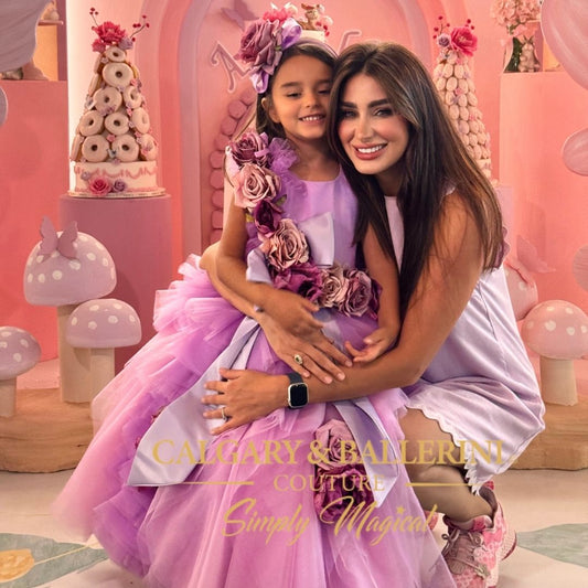 Couture Princess Birthday Dresses for Girls $650 "Amethyst Meadow" | Calgary and Ballerini