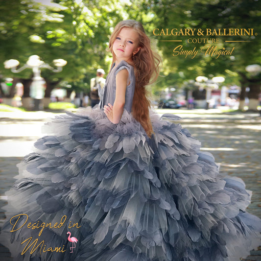 feather wedding dress