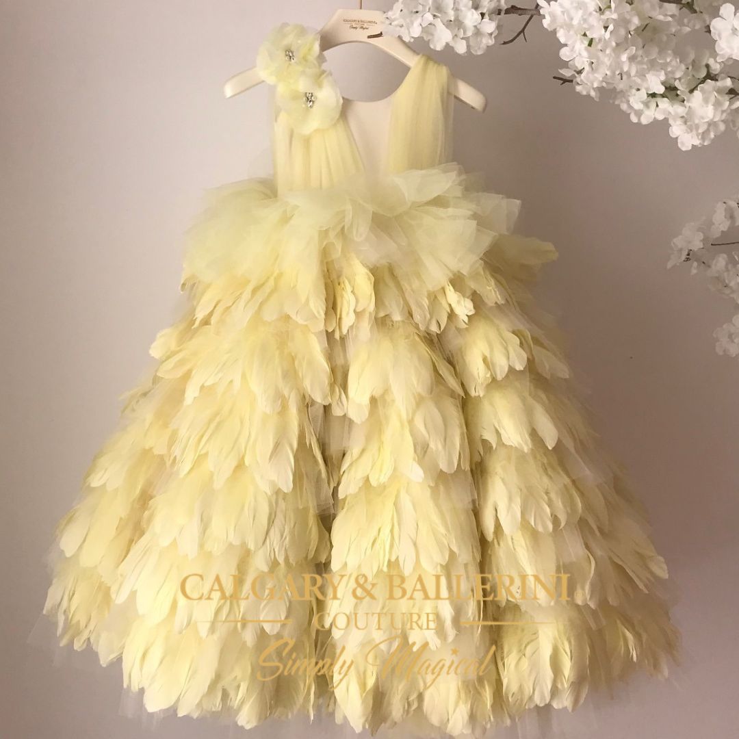 Where to Buy the 2026 Citrine French Riviera Goose Feather Gown for Girls