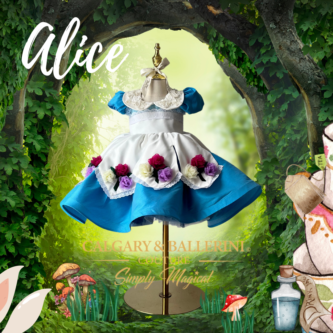 Alice in wonderland dress on mannequin 