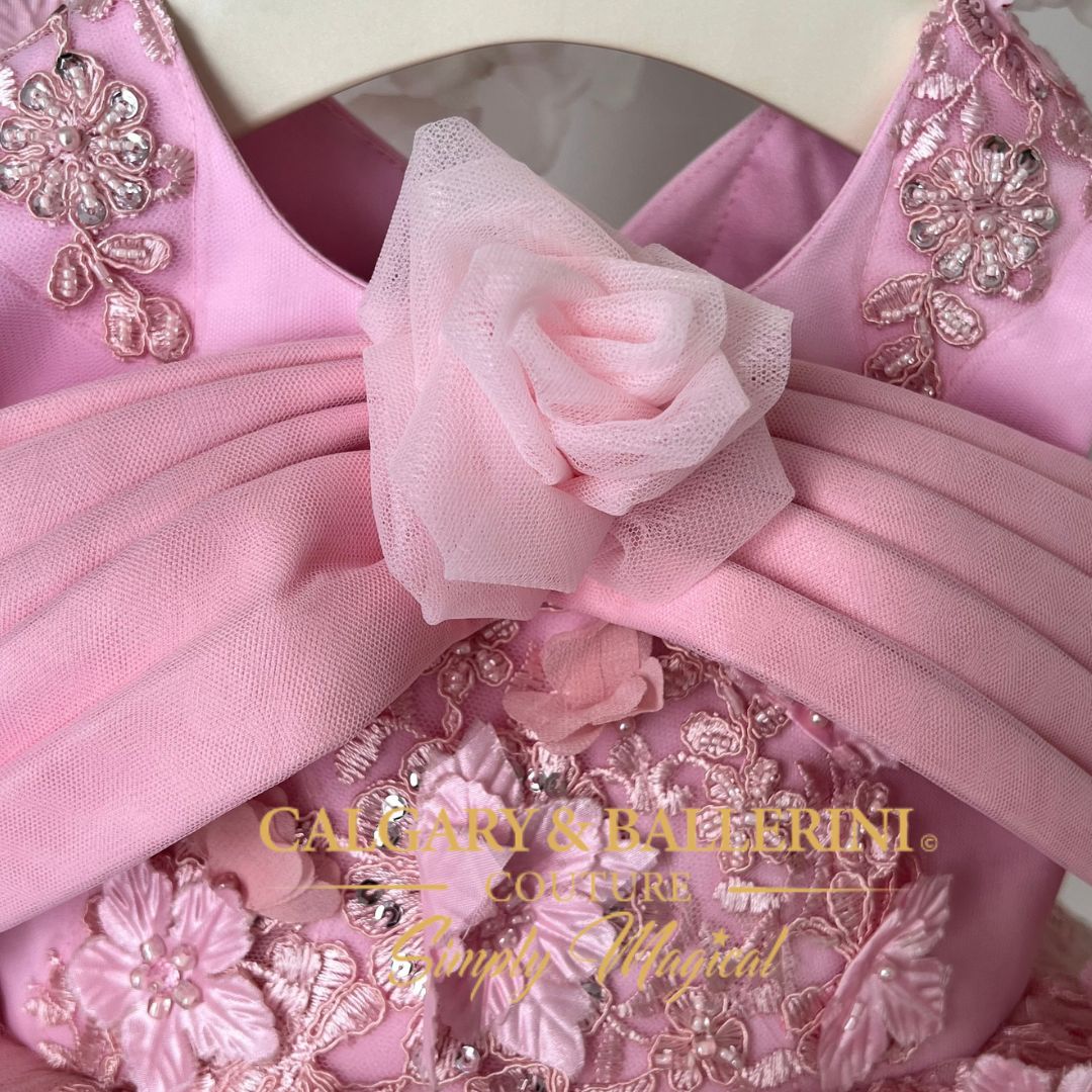 First Birthday Dress (Ages 1–3 yrs) |  Kids Belle in Pink FINAL SALE COUTURE