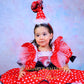 Buy Bespoke 1st Birthday Minnie Mouse Outfit – Handmade Red Polka Dot Luxury Dress with Artisan Puffy Tulle for Milestone Portraits, Calgary and Ballerini.