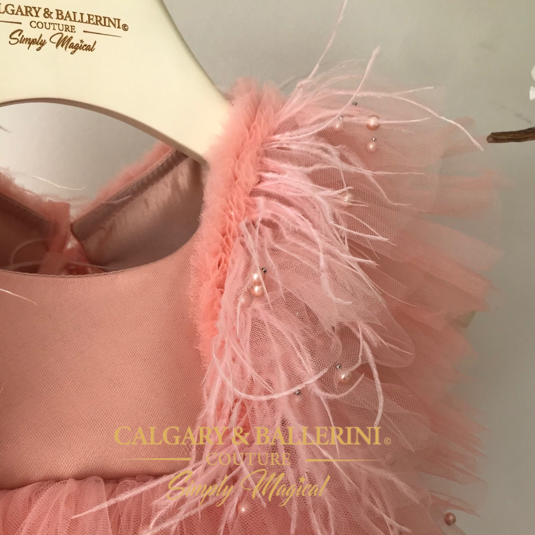 Birthday dress peach satin dress for baby girl