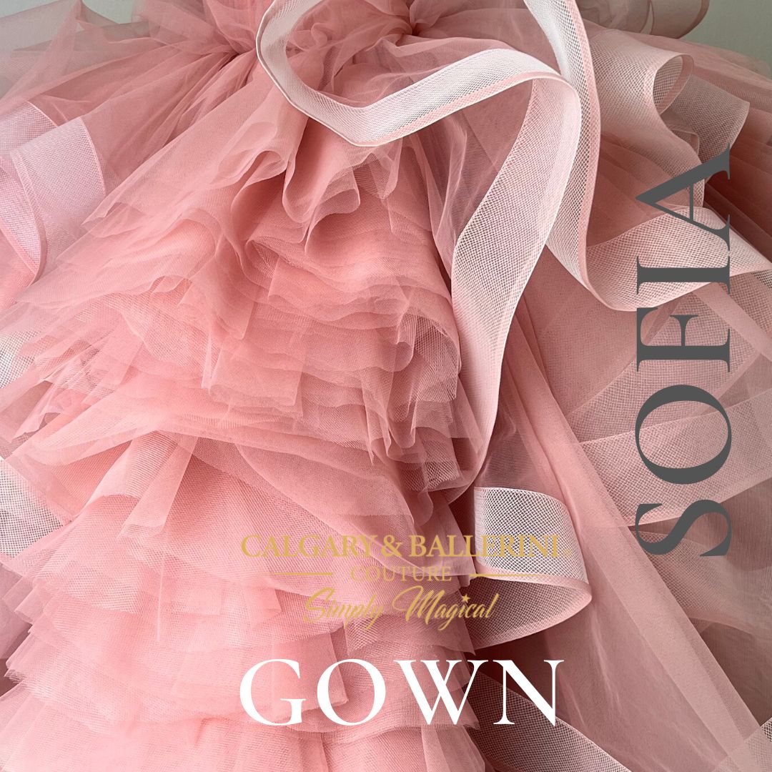Blush pink flower girl wedding dress