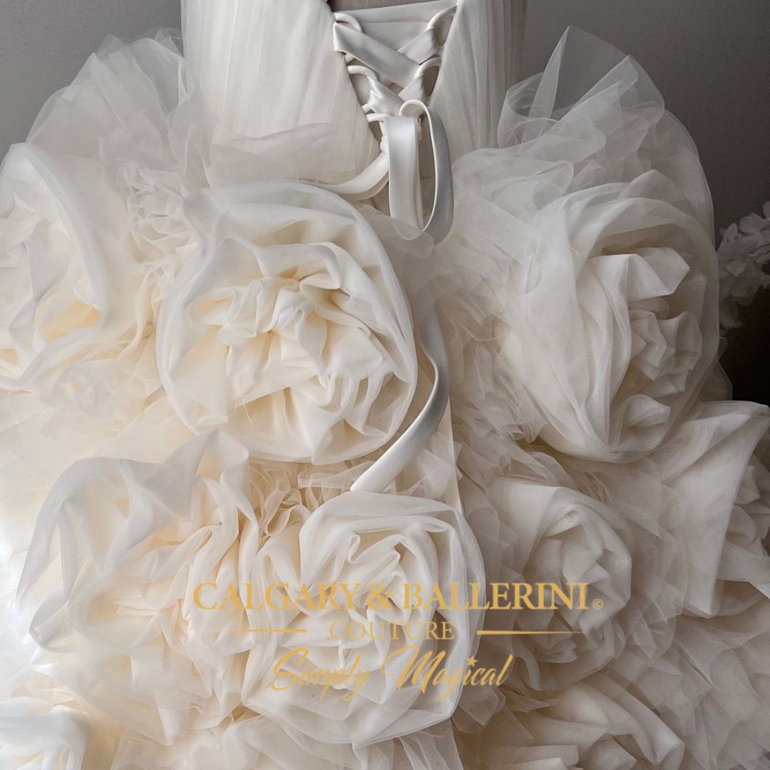 Bouquet of Flowers Ivory Gown | First Communion Couture Dress Age 6–16