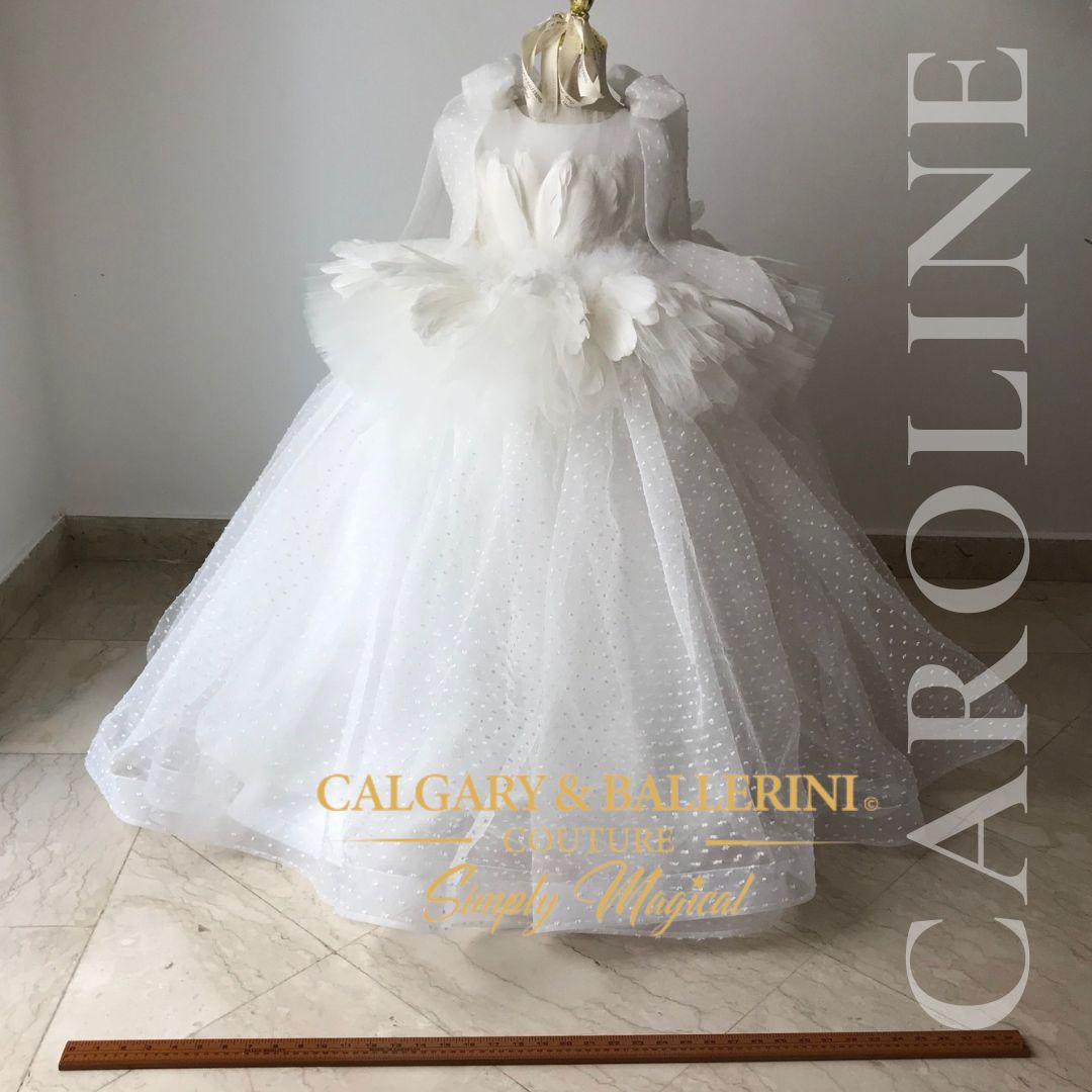 white flower girl dresses  |  Caroline White |  first communion dresses