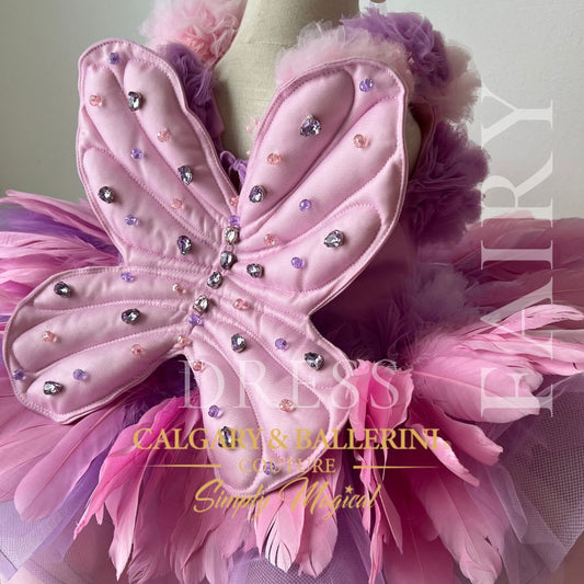 First birthday costume Purple Fairy Costume wings with rhinestones ad pearls