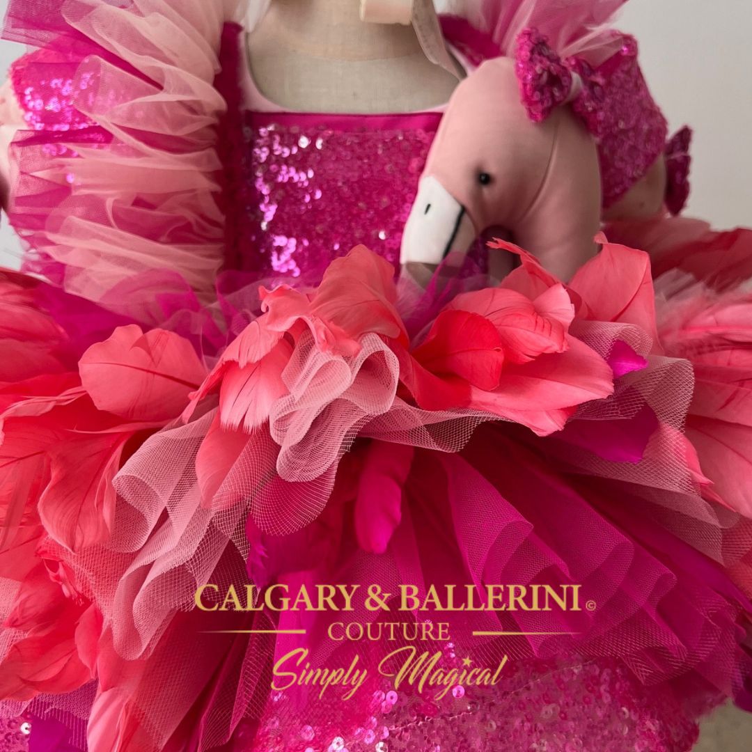 Flamingo birthday party dress girls