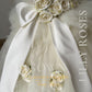 Flower girl dress big bow ivory