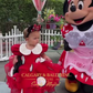 Shop Heirloom Minnie Mouse Birthday Dress – Red Polka Dot Luxury Couture Set for Babies and Toddlers, Calgary and Ballerini. outfit for a Disney Cruise vacation, high-end luxury artisan dress for formal nights and meet-and-greets.