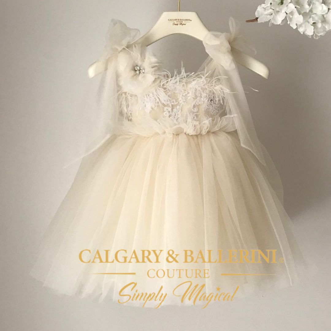 Ivory Lace Birthday Dress (Ages 1–4 yrs) | and Party Hat