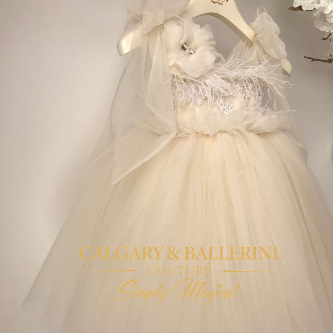 Ivory Lace Birthday Dress (Ages 1–4 yrs) | and Party Hat