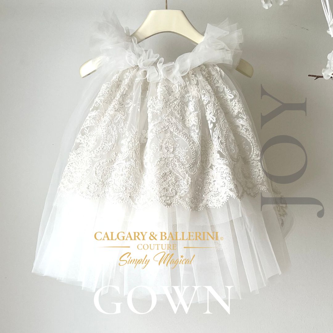Baptism and christening Luxury Infant and Toddler Dresses: Discover the Elegance of Our Joy Gown with Beaded Cape for Special Occasions