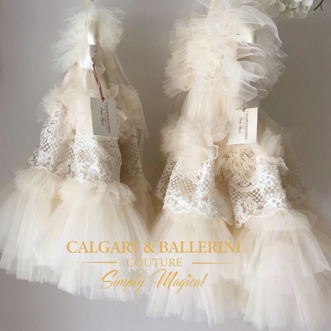 Couture Luxury Ivory Ruffle & Lace Designer Gown for Girls 14 Couture Luxury Ivory Ruffle & Lace Designer Gown for Girls 14