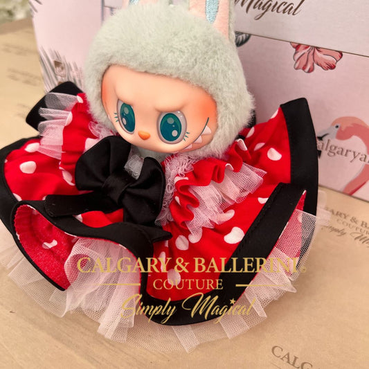 Magic Mouse Polka Dot Couture Outfit for Labubu Dolls