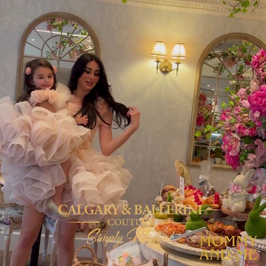 Mommy and Me Matching Outfit Tutu Dress "Apricot Seraphina"