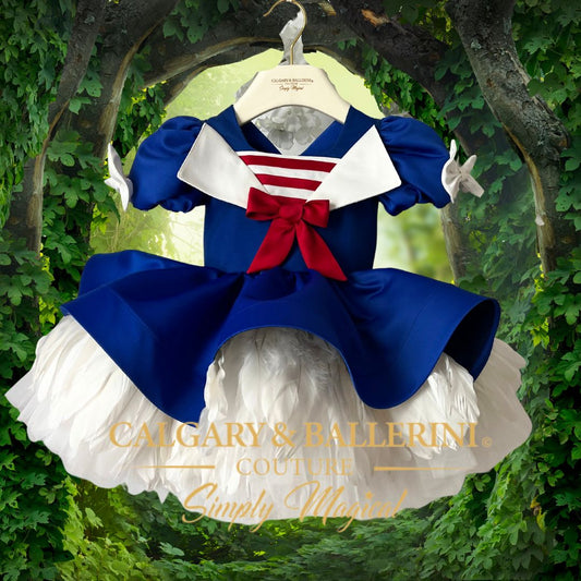 Nautical dress girls handmade