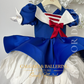 Navy feather birthday dress