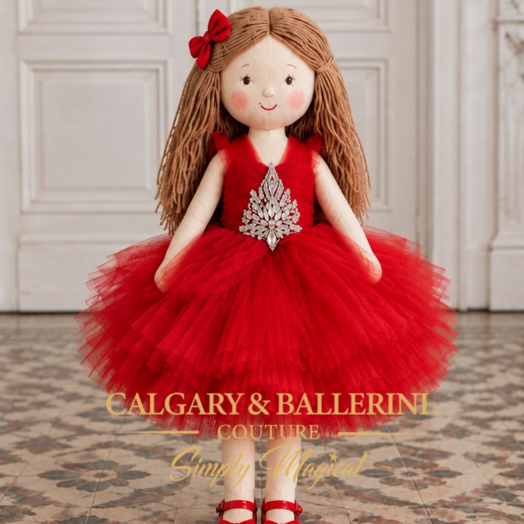 Red Cinderella Matching Doll Dress – 18" Doll Christmas Dress