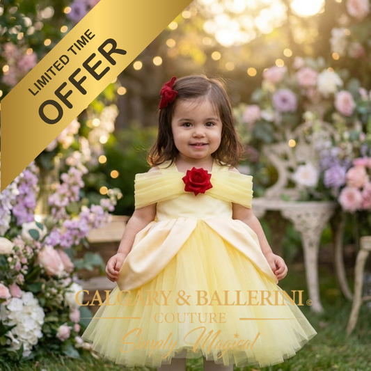 Heirloom Yellow Rose Princess Dress Baby Girls
