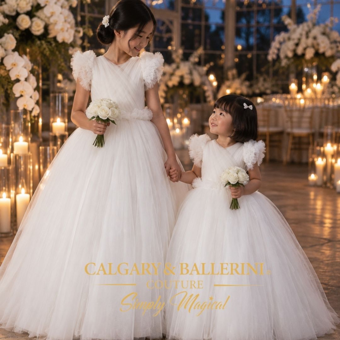 Classic Flower Girl Dress | White Handmade Gown