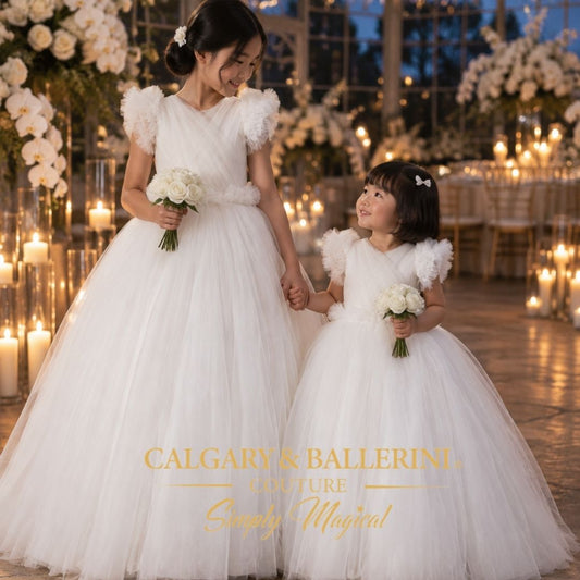 Classic Flower Girl Dress | White Handmade Gown