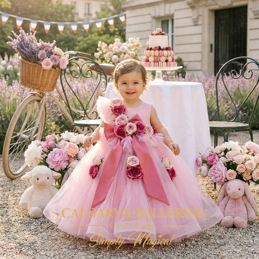 First Birthday Dress for Baby Girl | Pink Rose