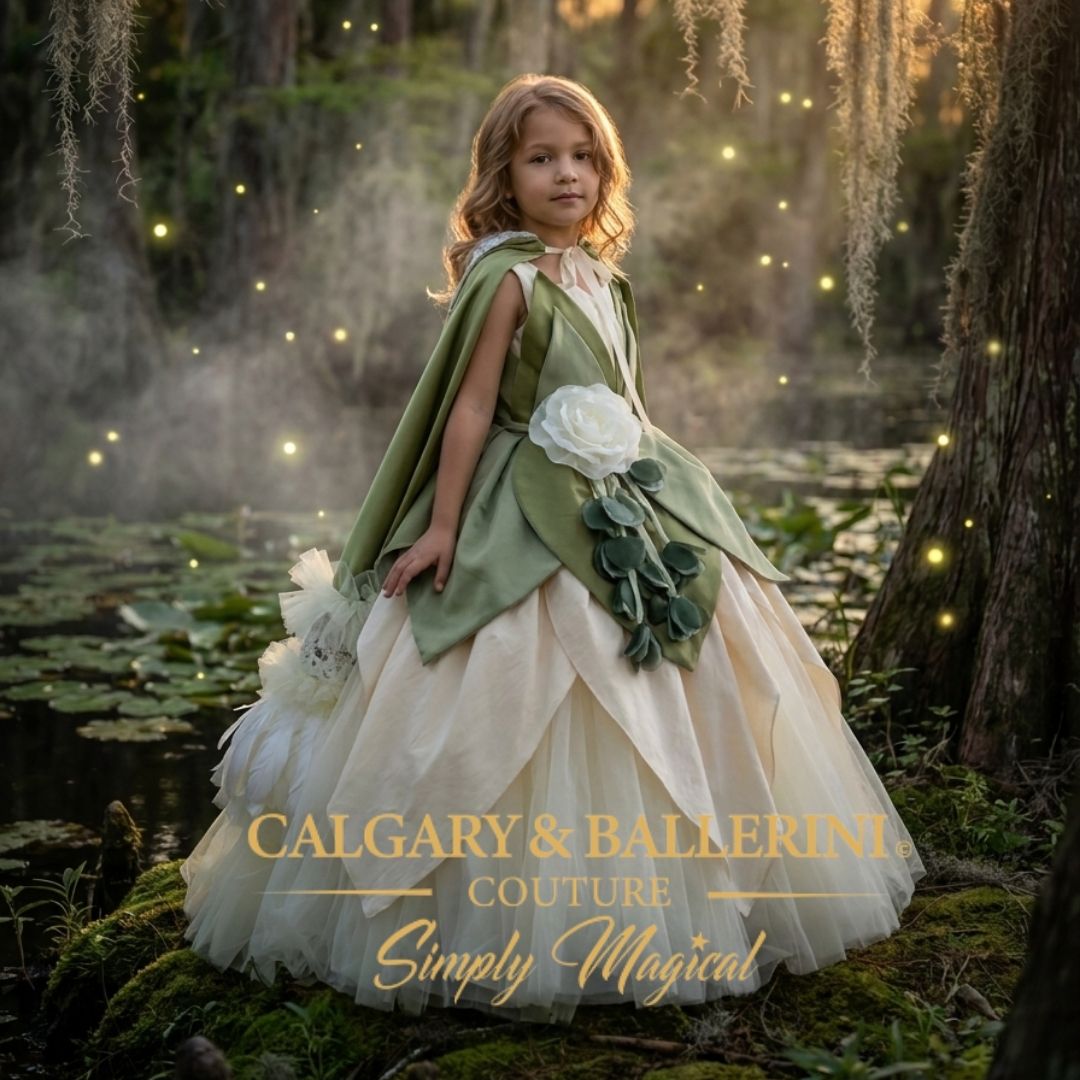 Sage Green Princess Dress Girls