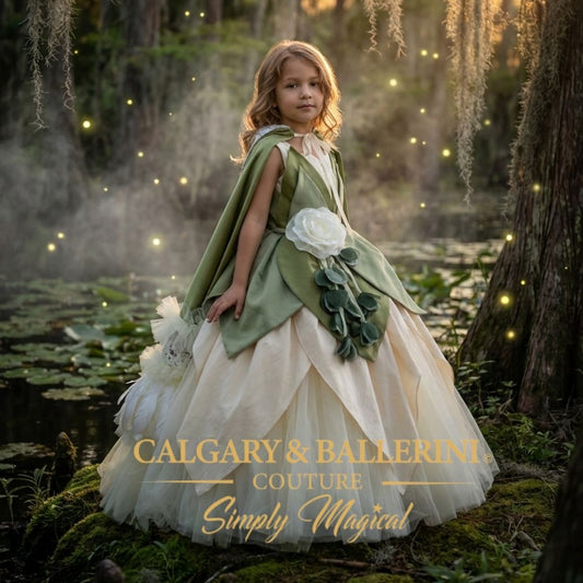 Sage Green Princess Dress Girls