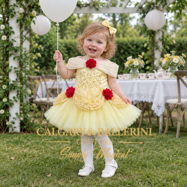 Yellow toddler princess ball gown