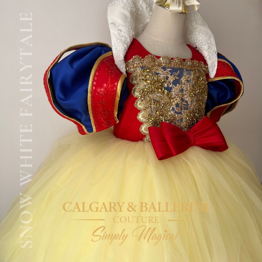 Shop disney princess dresses for girls Snow White Twirl Couture Dress | Artisan Knee-Length Girls Gown 👑