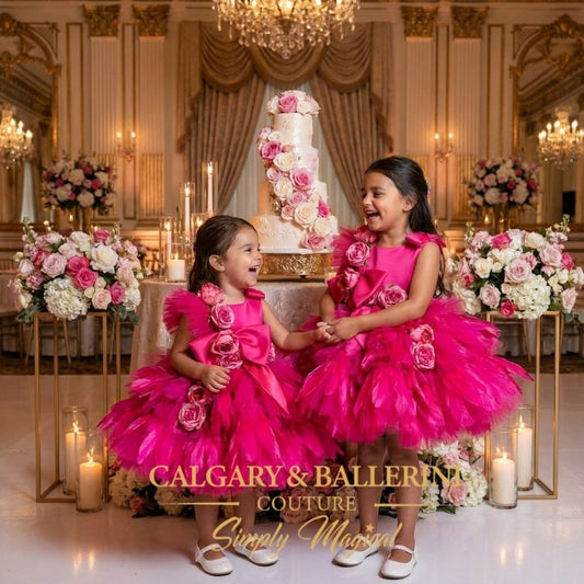  Pink Flower Girl Wedding Dress