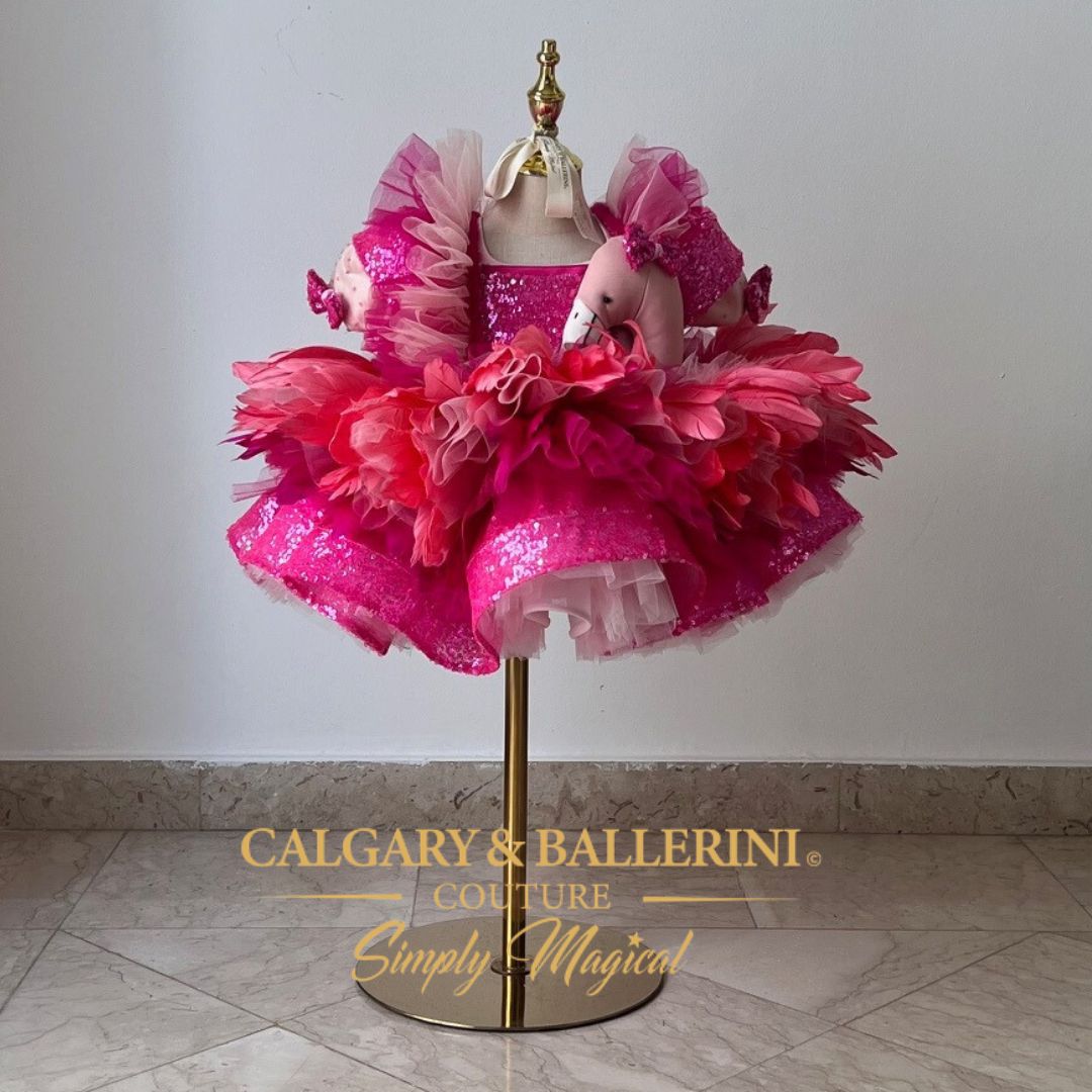 Flamingo Birthday Dress Girls