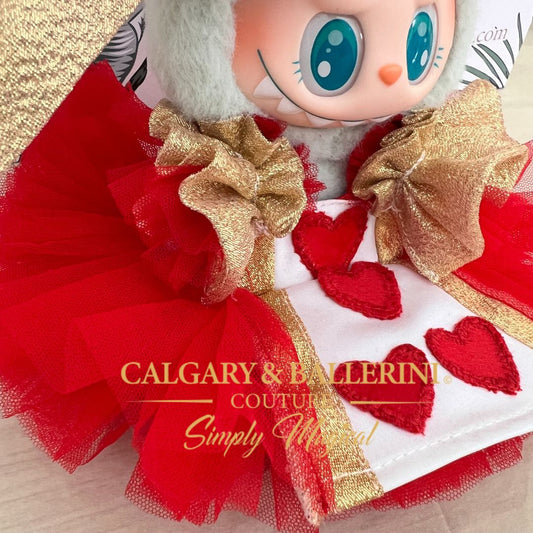 Queen of Hearts Couture Designer Outfit for Labubu Dolls