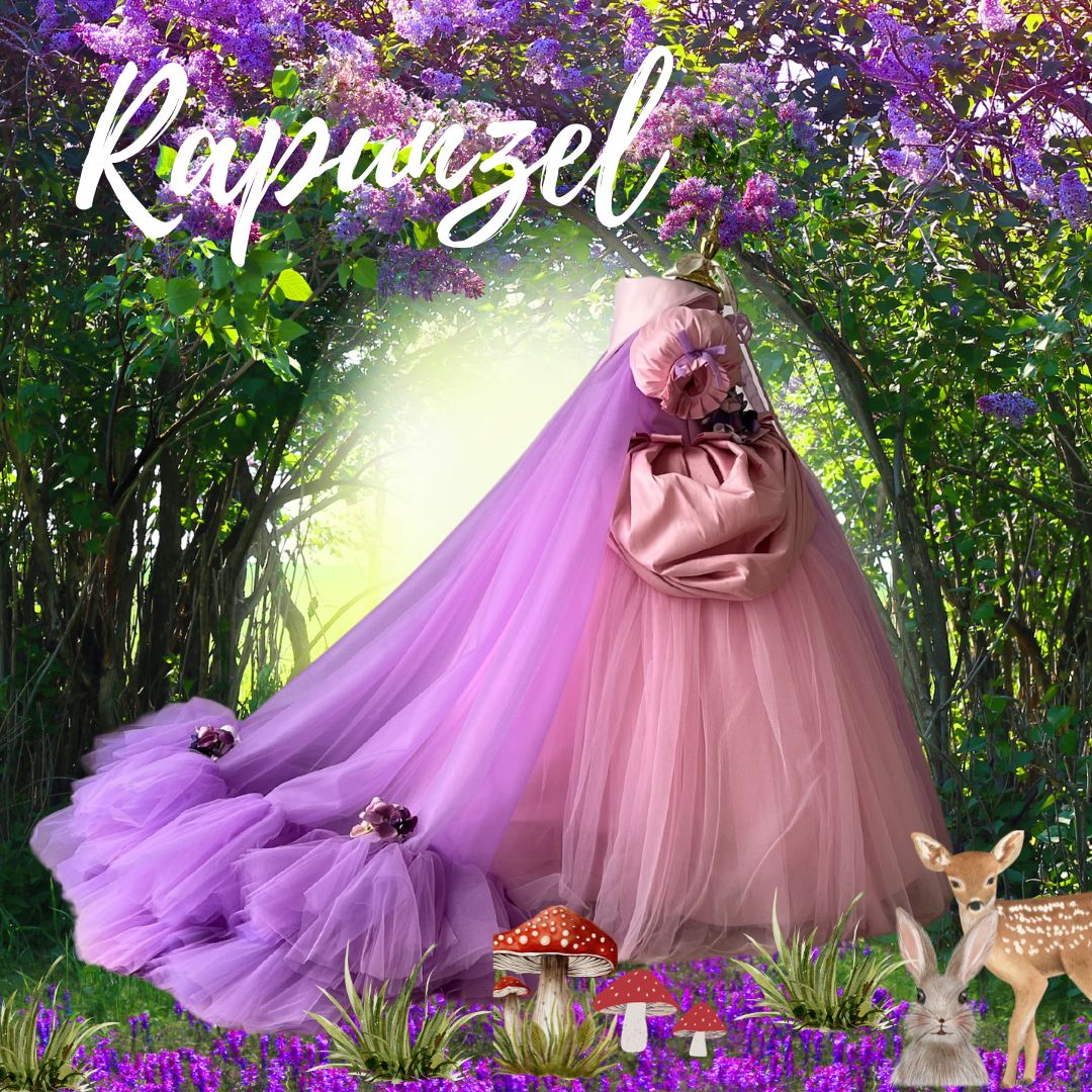 Rapunzel Dress Girls | Purple Ball Gown with Cape