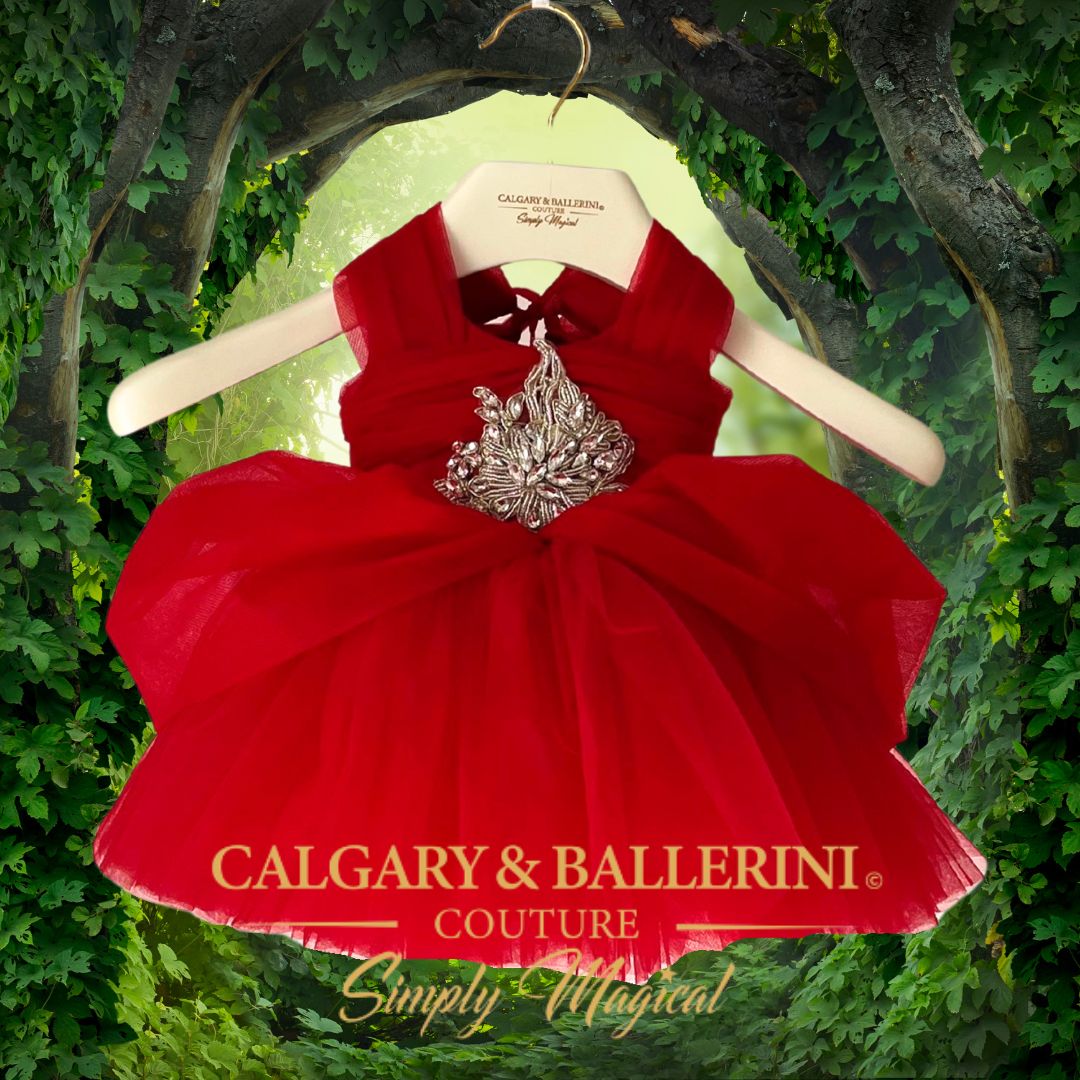 Red Cinderella Couture Christmas Gown | $399+ Designer Holiday Dress | Calgary & Ballerini